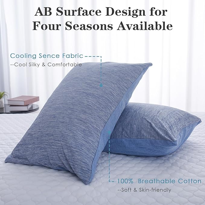 CHOSHOME Cooling Pillow Cases Zipper Pillow Covers Q-Max > 0.45 Zippered - Image 2