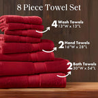 Madison Park 800GSM Bathroom Towel Set of 8 100% Cotton Bath Towel Set - Image 5