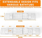 Yieach Iuxury Bathtub Trays For Tub, Expandable Bath Shelf Over Tub, Bath Board - Image 2