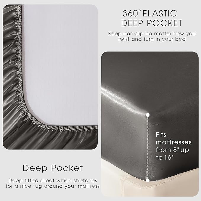FreshCulture Satin Sheets California King - Image 4