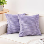 Aegero Pack of 2 Corduroy Decorative Throw Pillow Covers 18x18 Inch Soft by Unknown