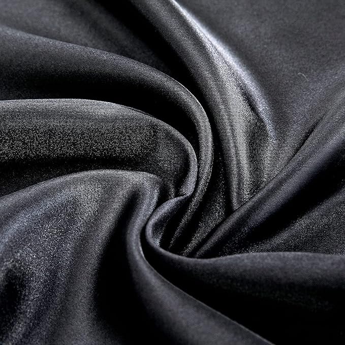 Homiest Black Satin Fitted Sheet Full Size Deep Pocket Luxury & Ultra Soft - Image 5