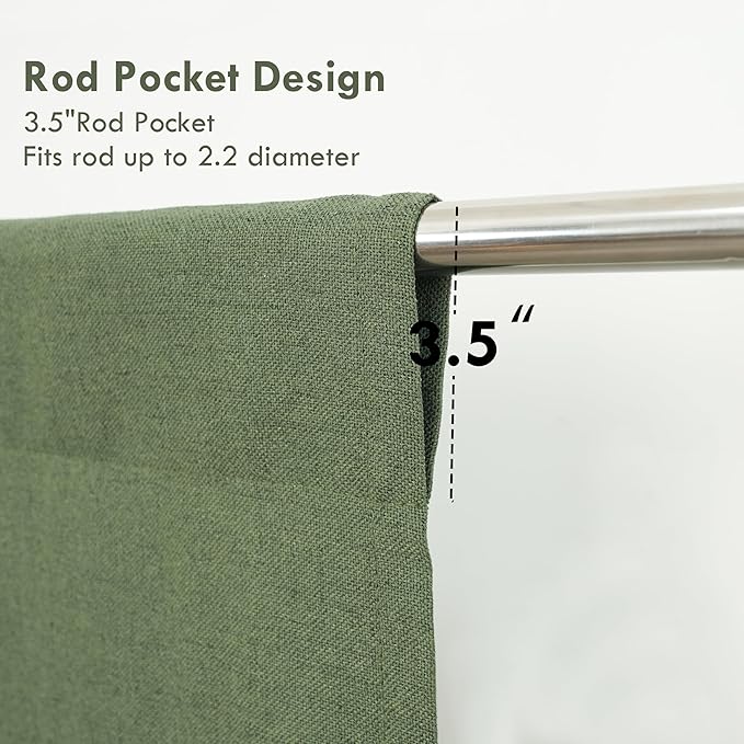 DriftAway Double Layer Linen Blackout Tie Up Curtains Thermal Insulated Fully - Image 3