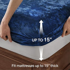 BEDELITE Velvet Fitted Sheet and Pillowcases Set, Luxury Soft Fuzzy Bottom Sheet - Image 5