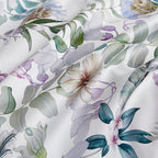 mixinni Garden Style Purple Floral Printed on White Duvet Cover Queen Size - Image 4