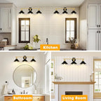 Licperron 3-Light Black and Gold Bathroom Lighting Fixtures, Farmhouse Vanity - Image 7