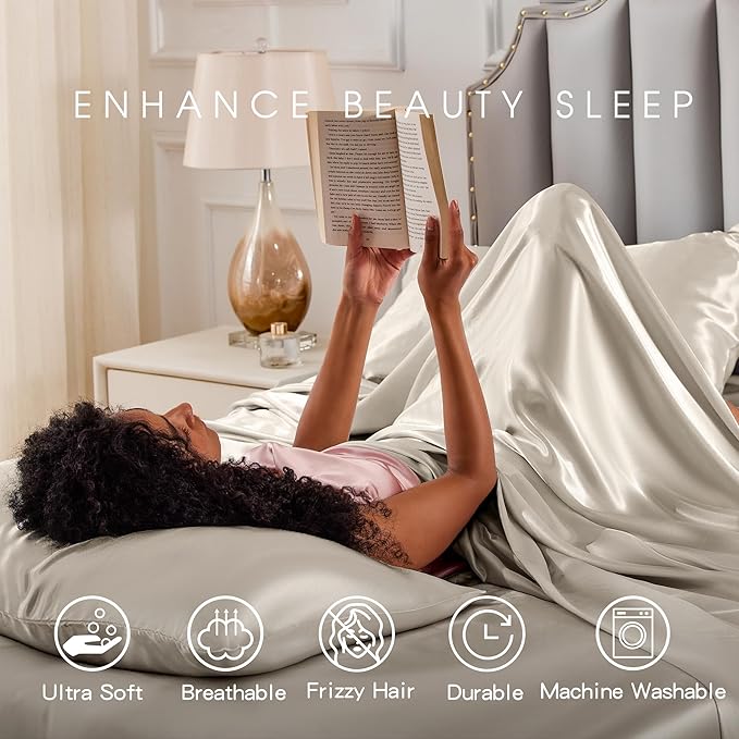 FreshCulture Satin Sheets Twin XL Bed Set - Image 7