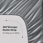 BEDELITE Satin Fitted Sheet and Pillowcases Set, Soft Similar to Silk Bottom - Image 4