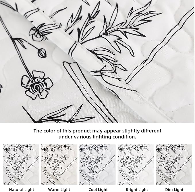 JANZAA Quilts Queen Size White Floral Bed Spread - Image 4