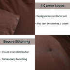 Paxrac Earthy Brown Comforter Queen Size, Neutral 3 Pieces Comforter Set - Image 4