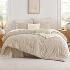 Andency Khaki Oversized Queen Comforter Set, Boho Soft Warm Bedding Comforter - Image 2