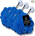 Large Blue Bath Sponge Pack of 3 – Gentle Exfoliation Loofahs by PureBody