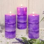 3" x 6" Handmade Pillar Candles Lavender Scented Purple Decorative Candles - Image 6