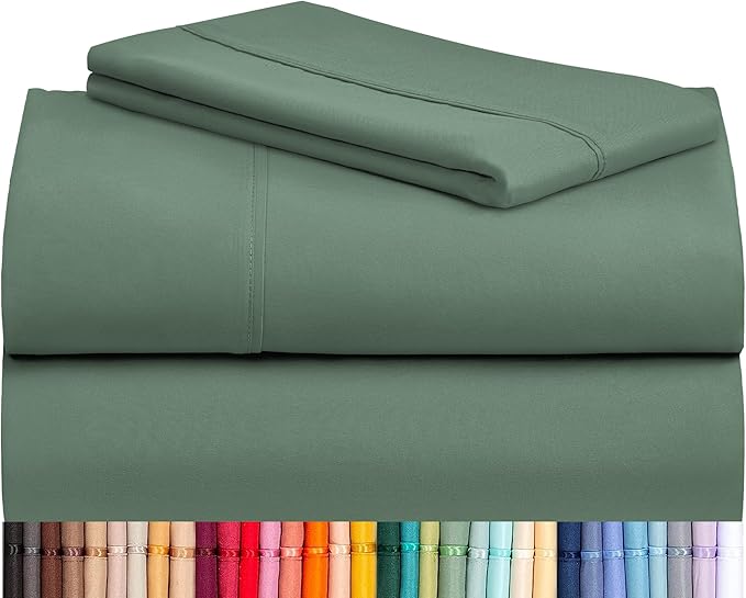LuxClub 3 PC Sheet Set Sheets Deep Pockets 18" Eco Friendly Wrinkle Free Sheets - Image 9