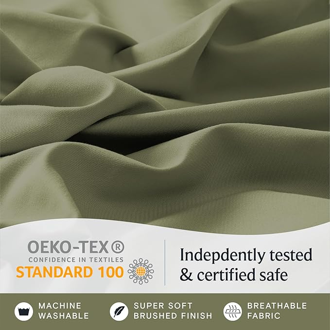 LuxClub 4 PC Queen Sheet Set, Deep Pockets Wrinkle Free Cooling Bed Sheets - Image 5