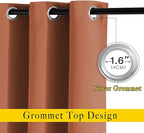 NICETOWN Blackout Burnt Orange Curtains 72 inches Long - Image 2