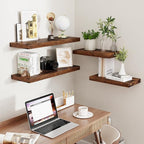 32 Inch Floating Shelves, Wall-Mounted Bathroom Shelves Set of 2, 9.3 Inch Deep - Image 6