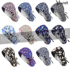 Satin Lined Scrub Caps with Buttons & Sweathand, Surgical Caps - Image 2