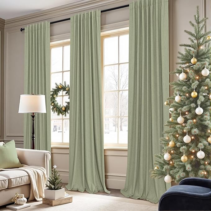 Sage Green Boho Blackout Curtains - Image 2