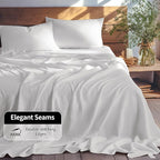 LBRO2M 100% Pure Linen Sheet Set Deep Pocket Up to 16" Bed Sheets Sets - Image 6