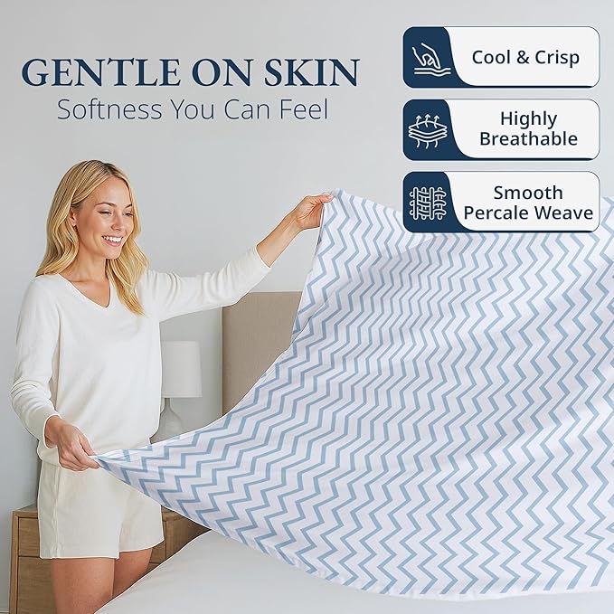 Lane Linen 100% Organic Cotton Full Size Flat Sheet Only - Image 4