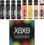 XOXO - 8 Piece Flavoured Body Massage Oils Set - Natural Pleasant Aroma by DudesLove