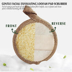 YIQINGJIE Natural Loofah Exfoliating Face Scrubber, Facial Scrubber Loofa Pads - Image 2