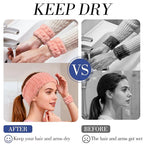 DiyJibb 9 Pcs Spa Headband for Washing Face, Skincare Headband and Wristband Set - Image 5