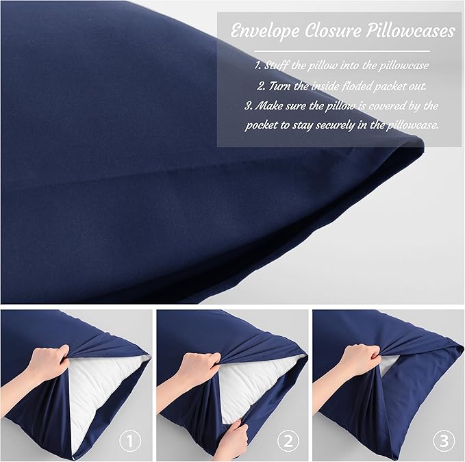 NTBAY Body Pillow Cases Set of 2, 2 Pack Brushed Microfiber 20x54 Pillow Cases - Image 2