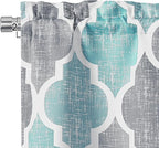 Beauoop Blackout Window Valances Curtains Geometric Quatrefoil Trellis Printed - Image 3