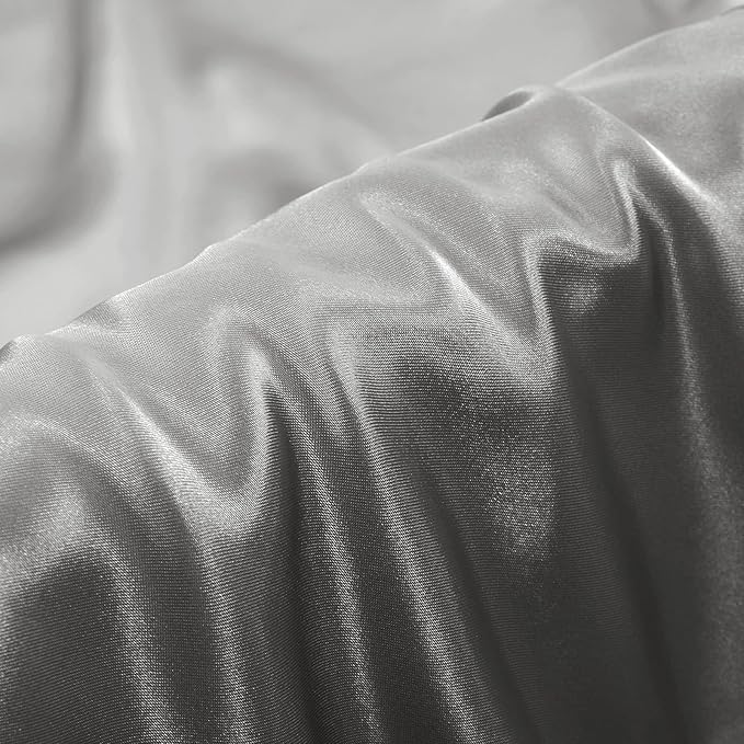 Aormenzy Satin Body Pillow Cover Set of 2, 20x54 Inches Silver Grey Case - Image 2