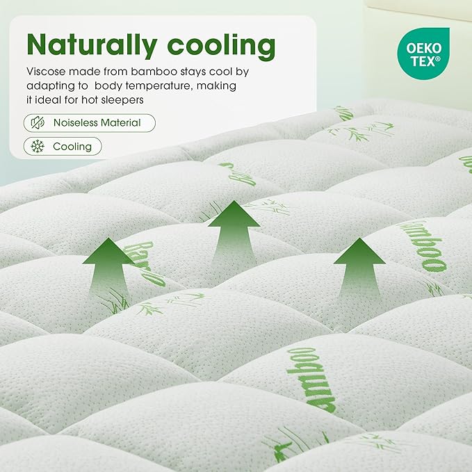 Mattress Pad California King Size, Cooling Pillow Top Mattress Topper, Ultra - Image 8