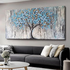 Blue Tree Canvas Wall Art by Unknown
