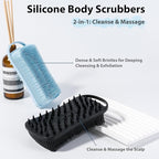2 PC Silicone Body Scrubber, 2 in 1 Exfoliating Shower Bath Scrubber, Soft - Image 2