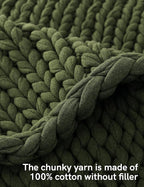 YnM Cotton Weighted Blanket, Handmade Chunky Knitted Design, Soft and Cozy - Image 4