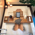 Temple Spring Acacia Wood Bathtub Tray Caddy - Image 8
