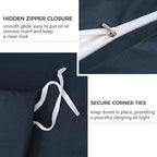 JSD Navy Blue Duvet Cover Set King Size, 3 Piece Duvet Cover - Image 3