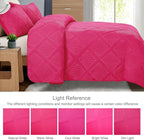 Exclusivo Mezcla Oversized King Quilt Set- Hot Pink Cal King Quilts Bedding Set - Image 3