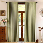 jinchan Chenille Blackout Curtains 84 Inches Long 2 Panels Sage Green Thermal - Image 6