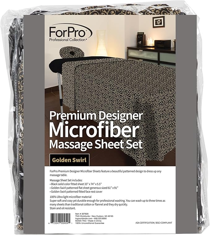 ForPro Premium Designer Microfiber 3-Piece Massage Sheet Set - Image 4