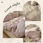 mixinni Purple White Gingham Duvet Cover Queen Size - Image 5