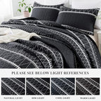 Andency Black Oversized Super King Quilt Set, 3 Pieces Boho Lightweight Soft - Image 4