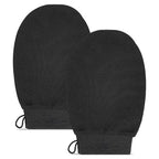 2 Pack Black Exfoliating Glove – Viscose Fiber Exfoliating Body Scrubber by YOLCAR