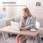 HOMLYNS LuxeHeat Heated Blanket Electric Blanket, Soft Flannel Sherpa Heated - Image 6