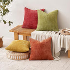 MIULEE Pack of 4 Burnt Orange Couch Throw Pillow Covers 16x16 Inch Yellow Green - Image 5