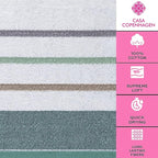 CASA COPENHAGEN White Bay 6Pcs 100% Egyptian Cotton Large Designer Towels Gift - Image 4