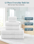 Casa Platino 100% Cotton Turkish Bath Towel Set 12 Pieces - Image 3