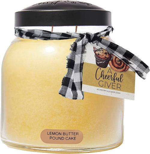 A Cheerful Giver — Lemon Butter Pound Cake - 34oz Papa Scented Candle Jar - by ACheerfulGiver