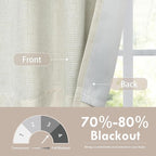 DriftAway Double Layer Linen Blackout Tie Up Curtains Thermal Insulated Fully - Image 5