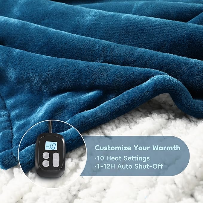 LaffyLo Electric Heated Blanket Full Size 72 x 84, Fast Heating Blanket - Image 4